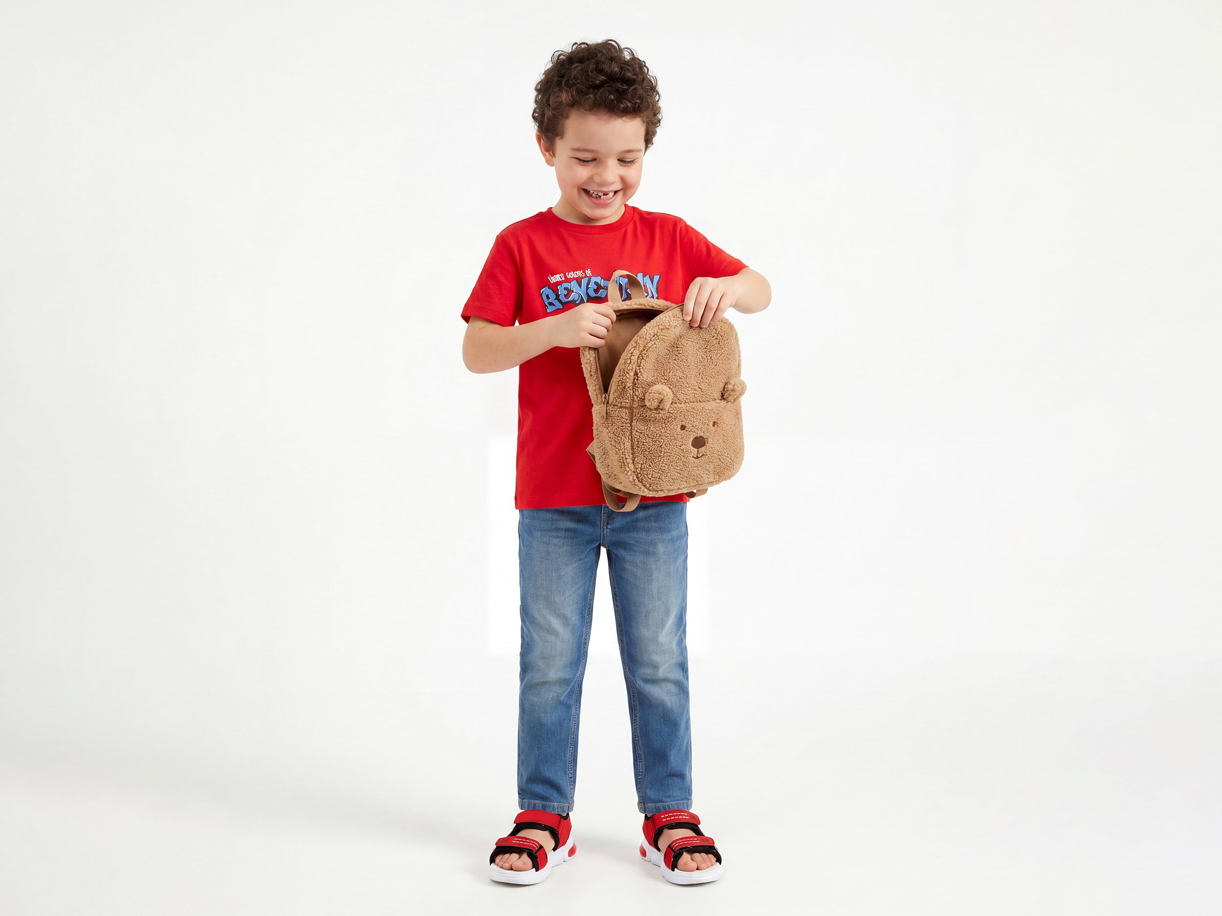 Boys Regular Fit Round Neck Typography Print T-Shirt