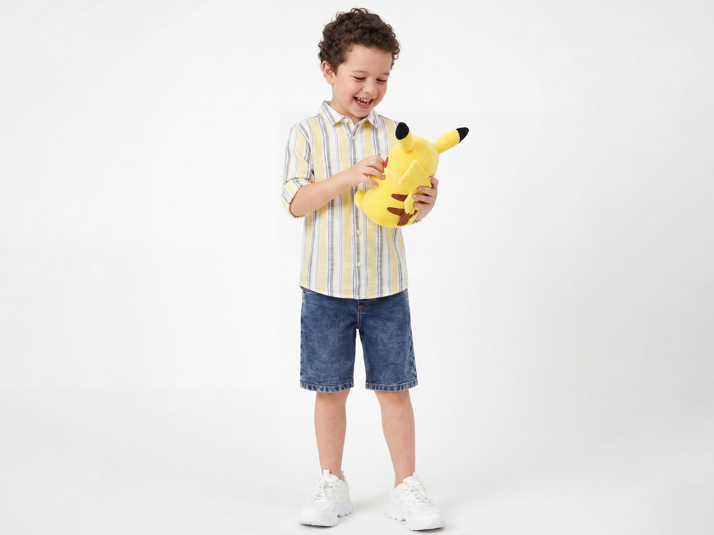 Boys Regular Fit Spread Striped Casual Shirt
