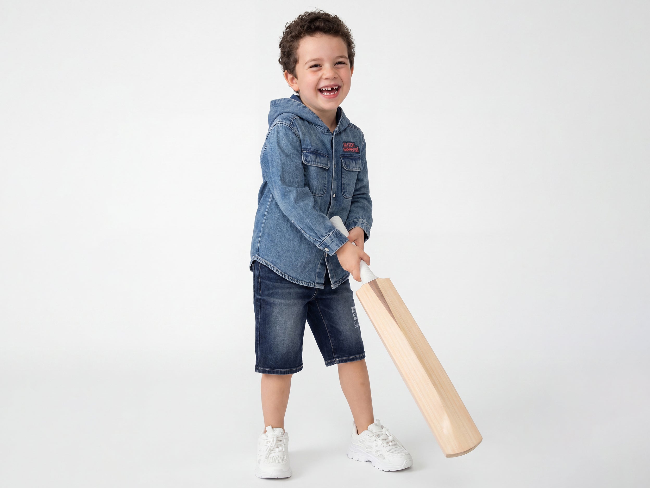 Boys Boxy Fit Hooded Neck Solid Shirt