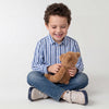 Boys Regular Fit Spread Collar Stripes Shirt