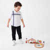 Boys Regular Fit Spread Collar Stripes Shirt