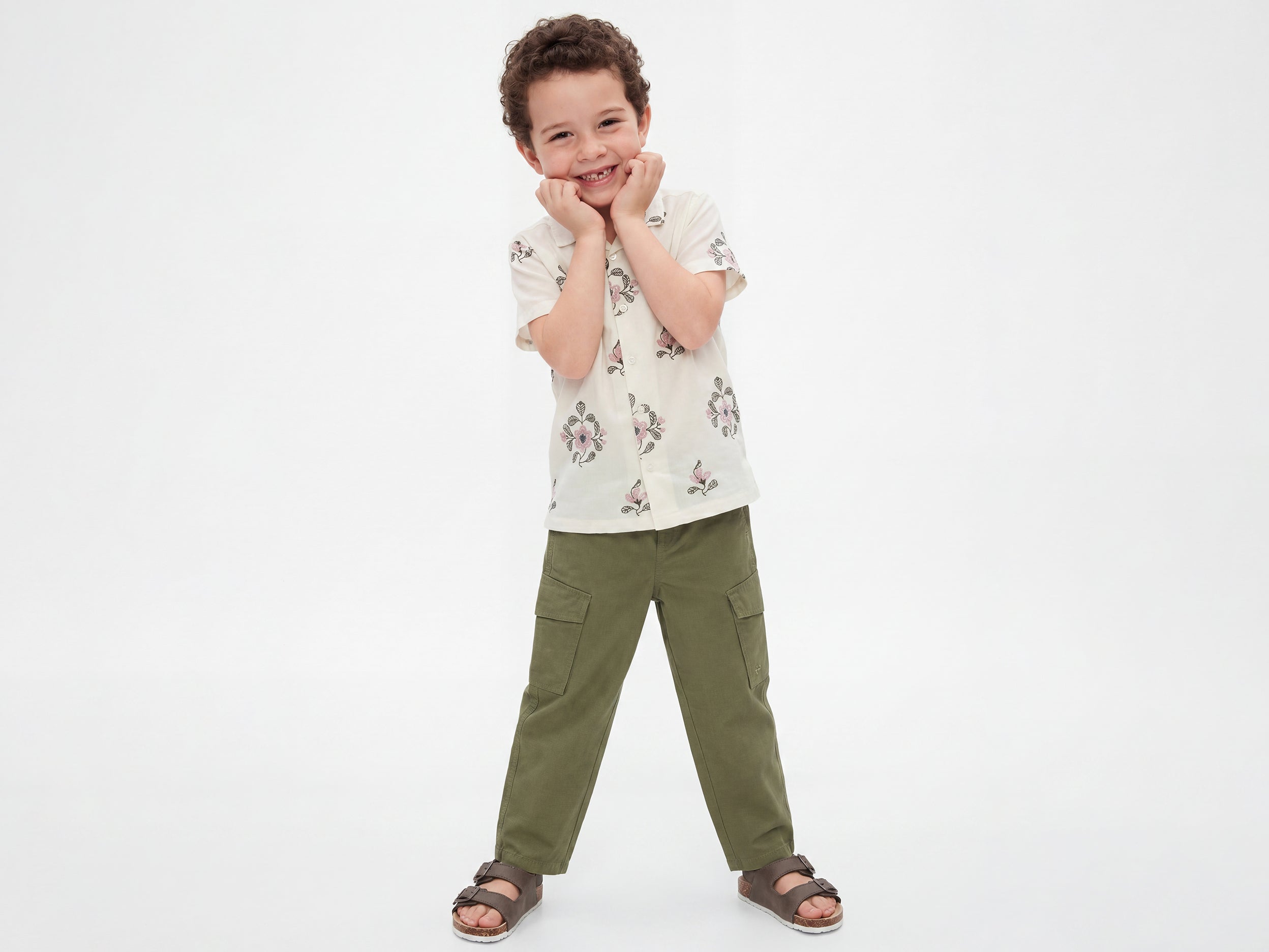 Boys Regular Fit Resort Collar Floral Shirt