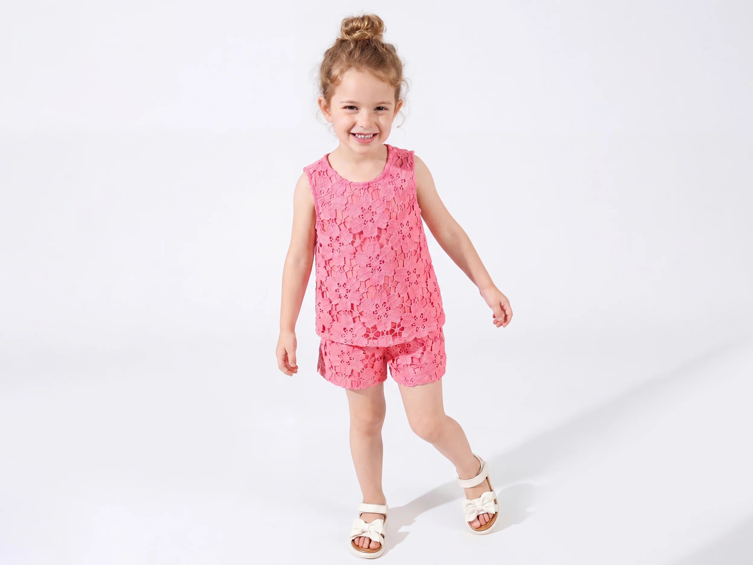 Girls Floral Lace Regular Fit Shorts