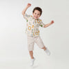 Boys Relaxed Fit Spread Collar Printed Shirt