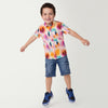 Boys Regular Fit Spread Collar Printed Shirt