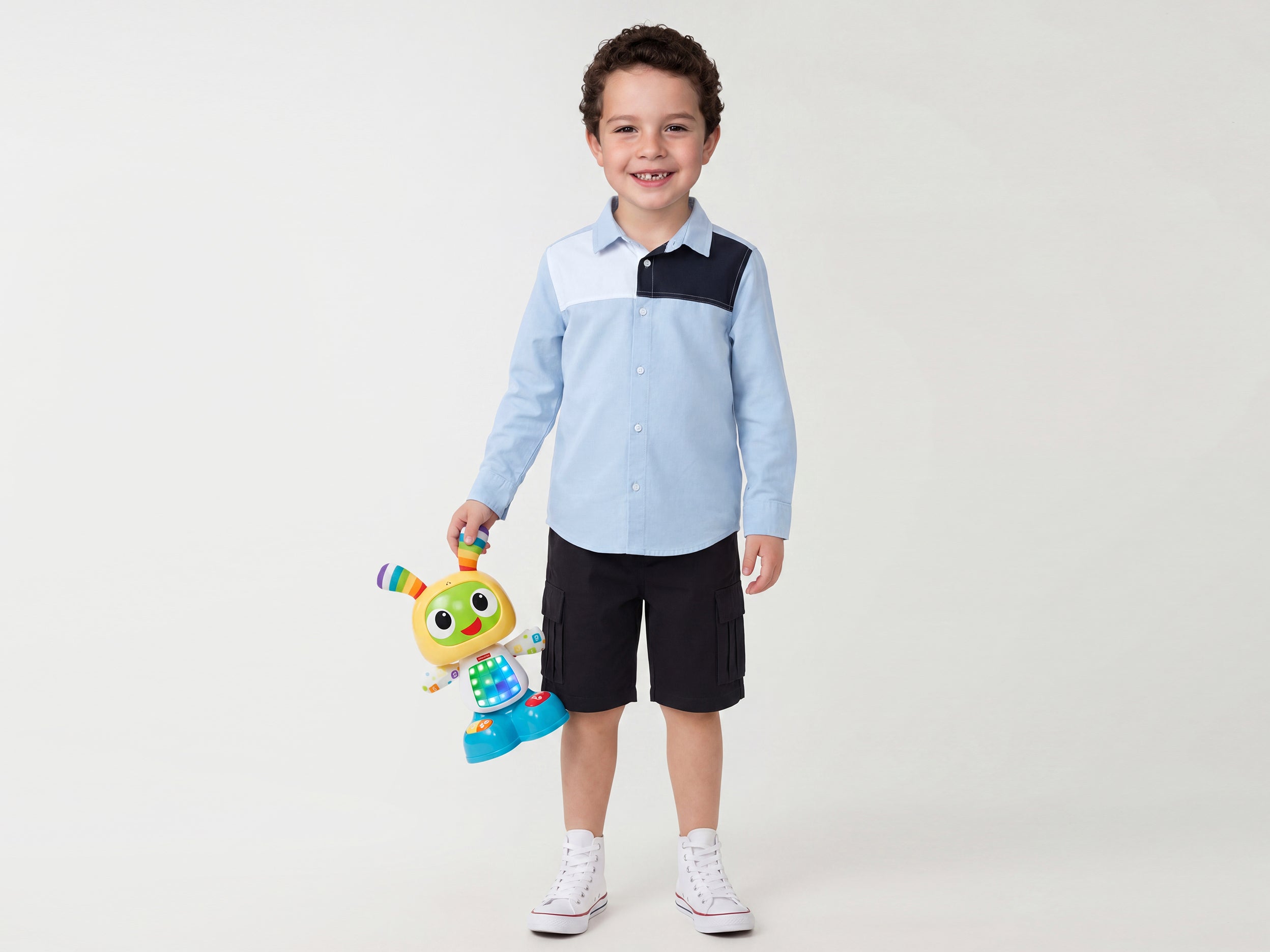 Boys Regular Fit Spread Collar Solid Shirt