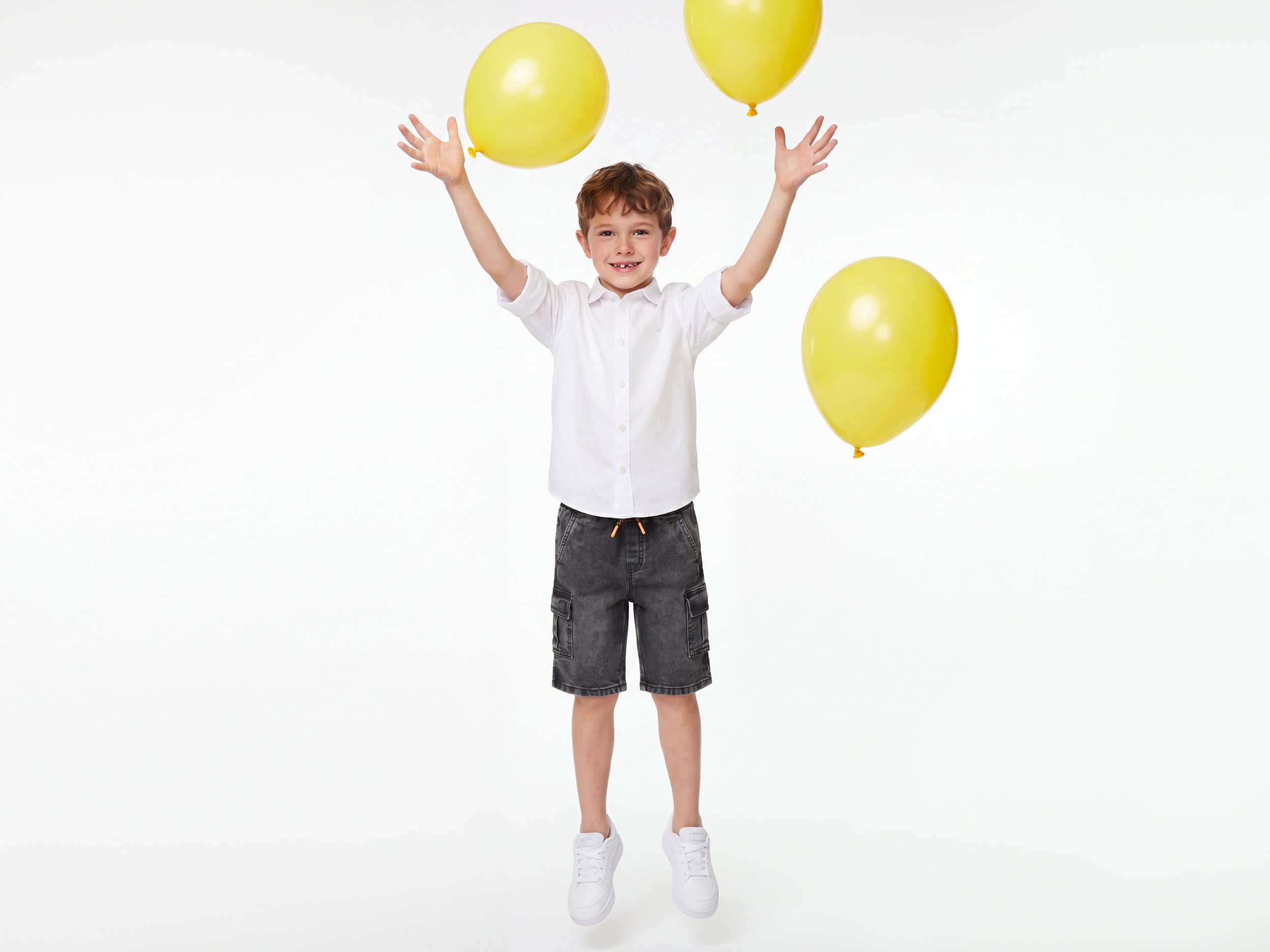 Boys Regular Fit Spread Collar Solid Shirt