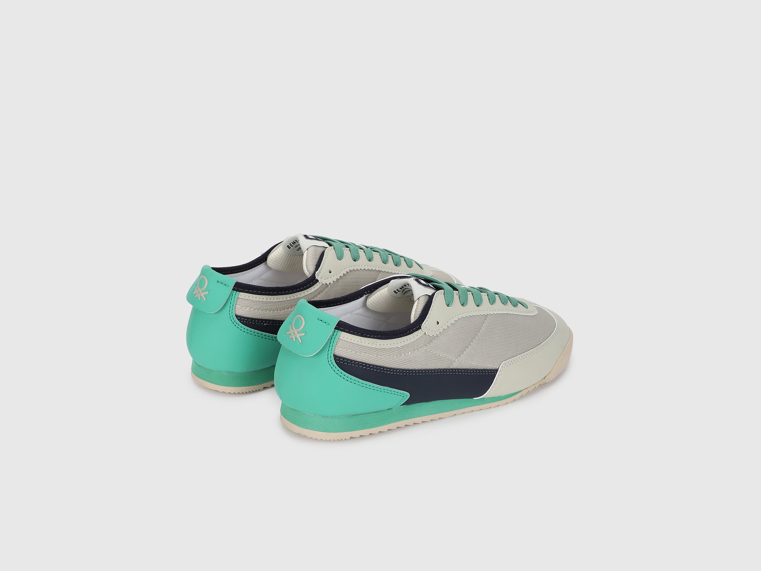 Men PU Mesh Colorblocked Sneakers - Main Image