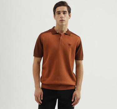 Men's Regular Fit Polo Neck Solid T-Shirt