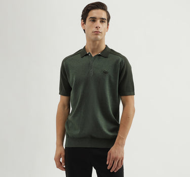 Men's Regular Fit Polo Neck Solid T-Shirt