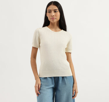 Round Neck Textured Top