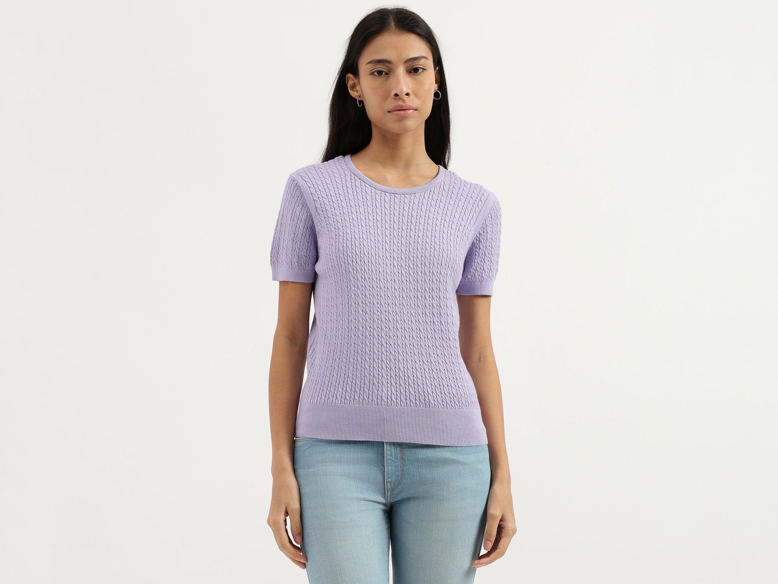 Round Neck Textured Top