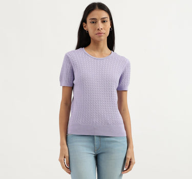 Round Neck Textured Top