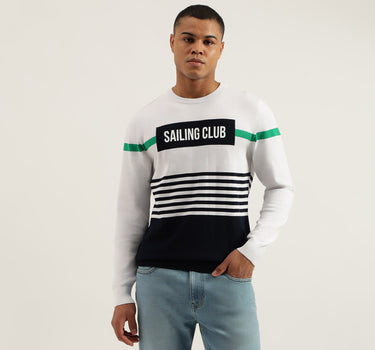 Regular Fit Crew Neck Striped Pullover