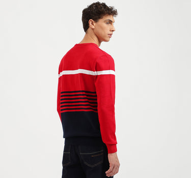 Regular Fit Crew Neck Striped Pullover