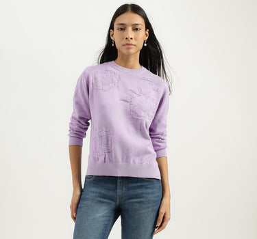 Round Neck Textured Sweatshirts