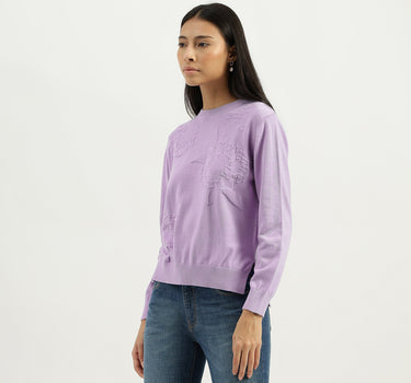 Round Neck Textured Sweatshirts