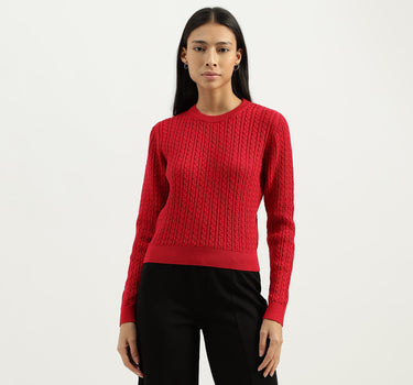 Round Neck Textured Sweater