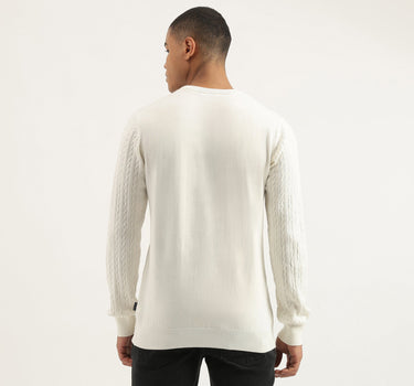 Regular Fit Crew Neck Cable Knit Pullover