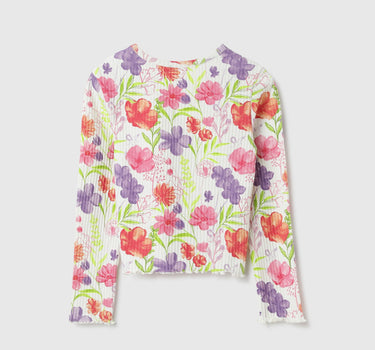 Regular Fit Round Neck Floral Print Top