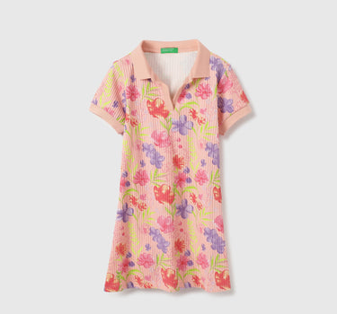 Regular Fit Polo Neck Floral Print Dresses