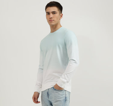 Regular Fit Crew Neck Ombre Sweatshirt