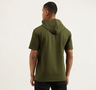 Boxy Fit Hooded Neck Solid T-Shirt