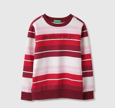 Regular Fit Round Neck Striped Sweatshirts