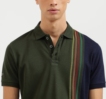 Regular Fit Collared Color Block Polo T-Shirt