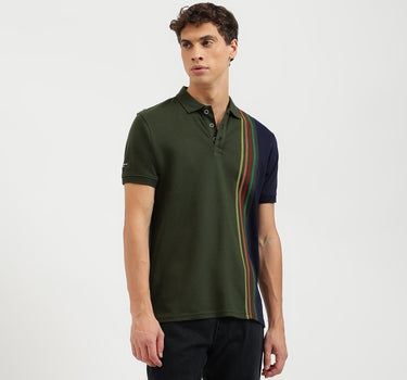 Regular Fit Collared Color Block Polo T-Shirt