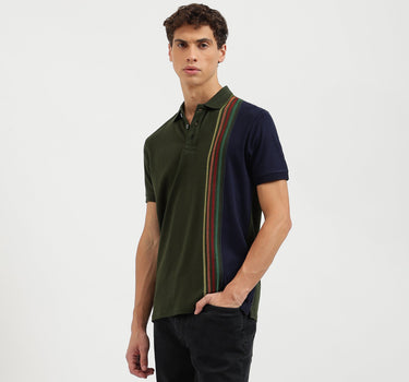 Regular Fit Collared Color Block Polo T-Shirt