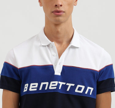 Regular Fit Collared Color Block Polo T-Shirt