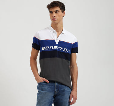 Regular Fit Collared Color Block Polo T-Shirt