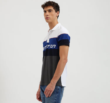 Regular Fit Collared Color Block Polo T-Shirt