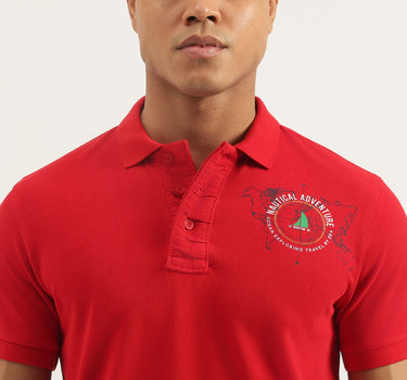 Regular Fit Collared Applique Polo T-Shirt