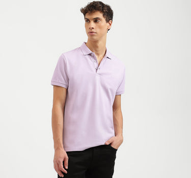 Regular Fit Polo Neck Solid Tshirt