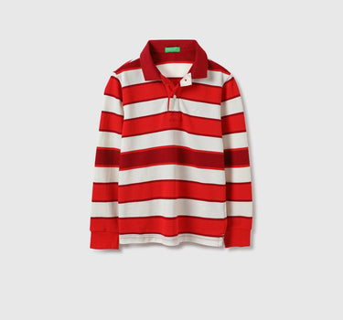 Regular Fit Polo Neck Striped Tshirt