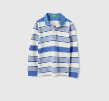 Regular Fit Polo Neck Striped Tshirt