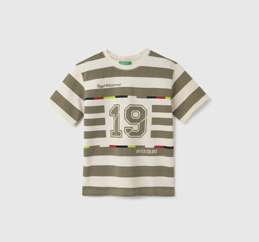 Relaxed Fit Crew Neck Striped T-Shirt