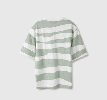 Boxy Fit Round Neck Striped Tshirt