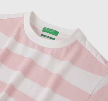 Boxy Fit Round Neck Striped Tshirt