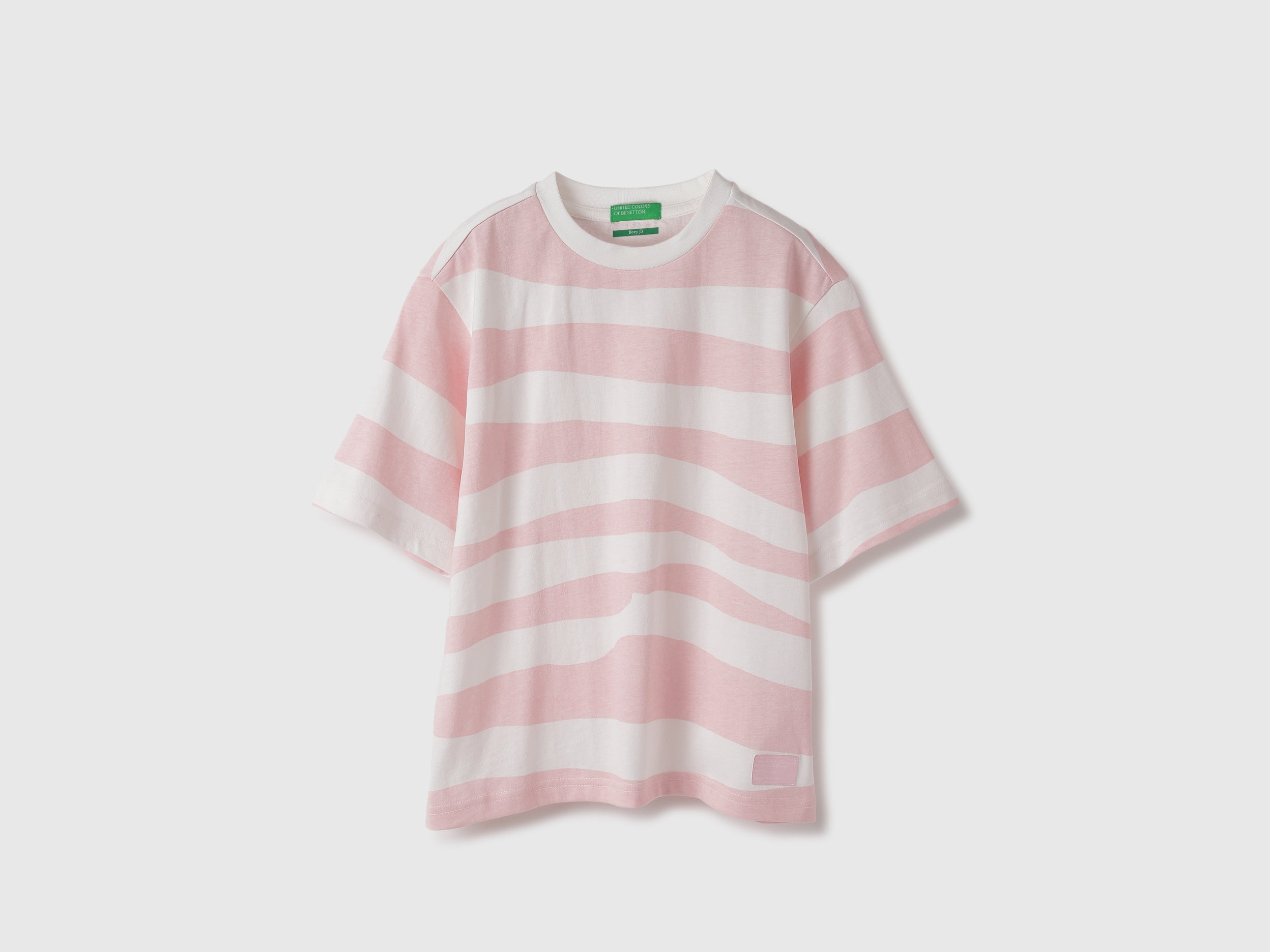 Boxy Fit Round Neck Striped Tshirt