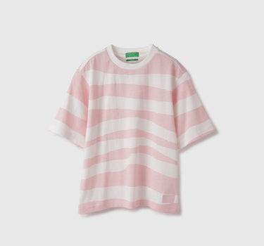 Boxy Fit Round Neck Striped Tshirt