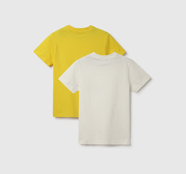 Regular Fit Crew Neck Printed Pack of 2 T-Shirts