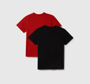 Regular Fit Crew Neck Printed Pack of 2 T-Shirts