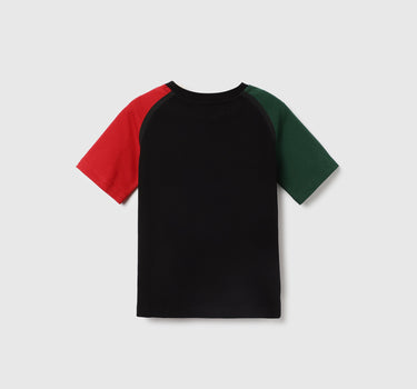 Relaxed Fit Crew Neck Color Block T-Shirt