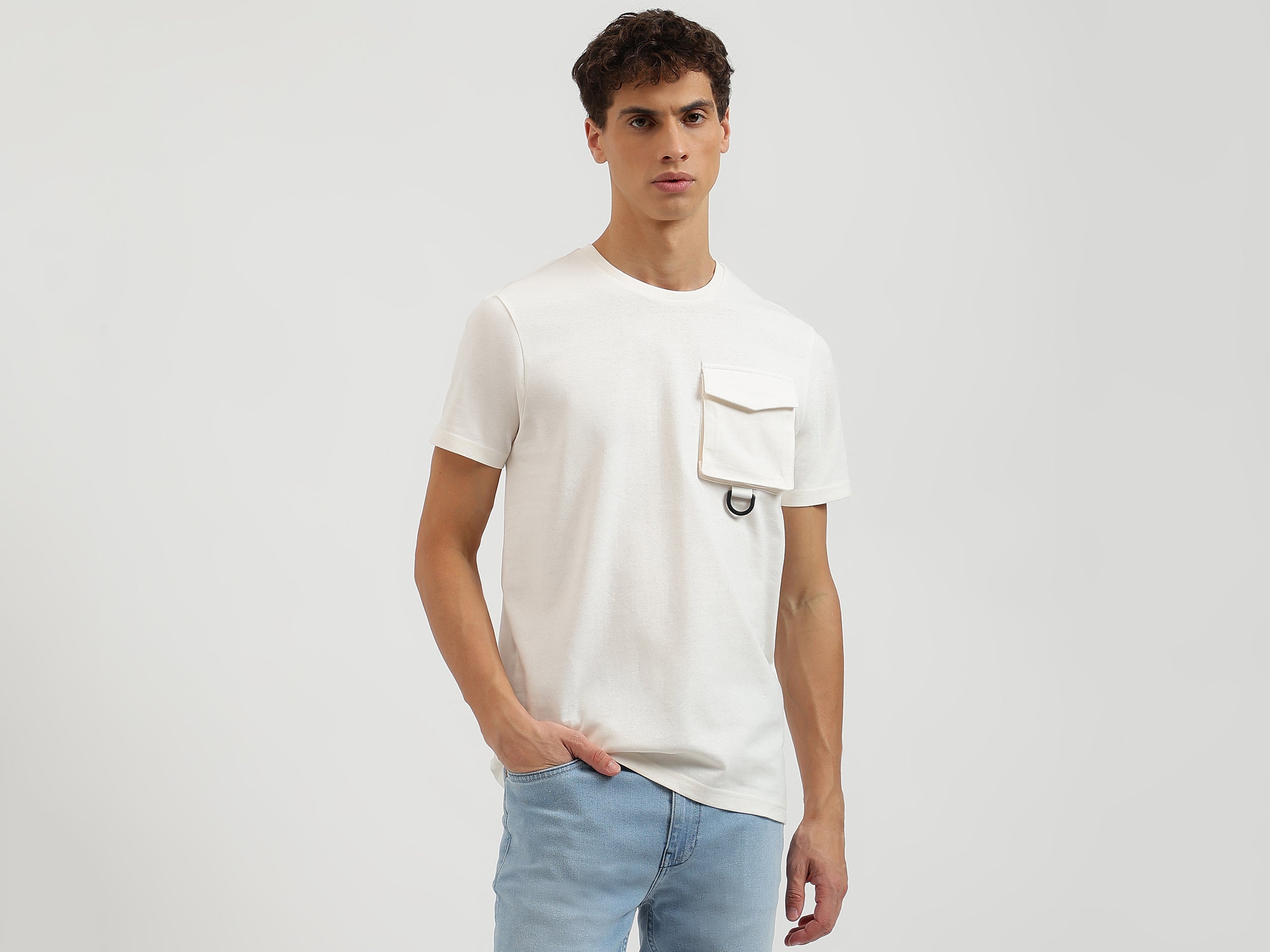 Relaxed Fit Crew Neck Solid T-Shirt