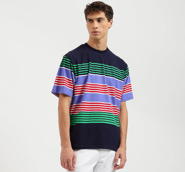 Boxy Fit Round Neck Striped Tshirt