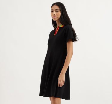 Polo Neck Solid Dresses