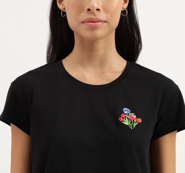 Crew Neck Embroidered T-Shirt